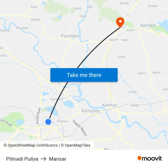 Pilinadi Puliya to Mansar map