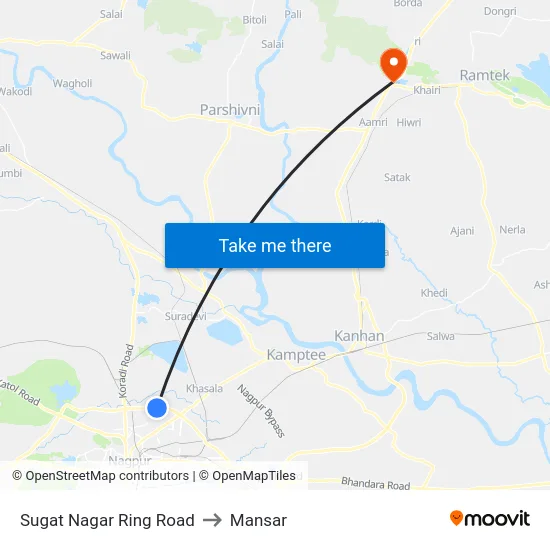 Sugat Nagar Ring Road to Mansar map