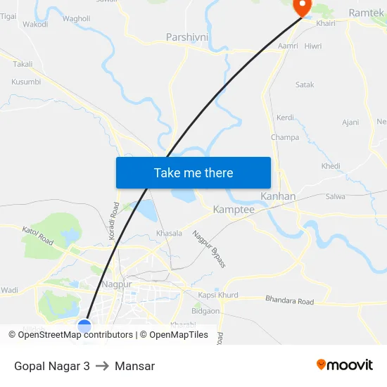 Gopal Nagar 3 to Mansar map