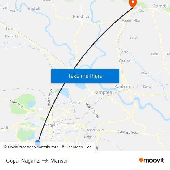 Gopal Nagar 2 to Mansar map