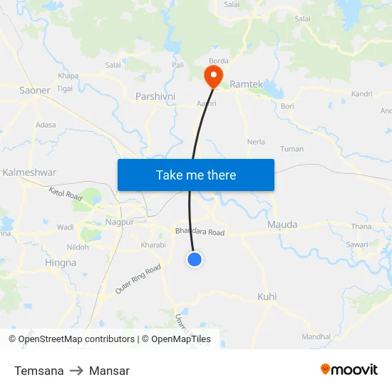 Temsana to Mansar map