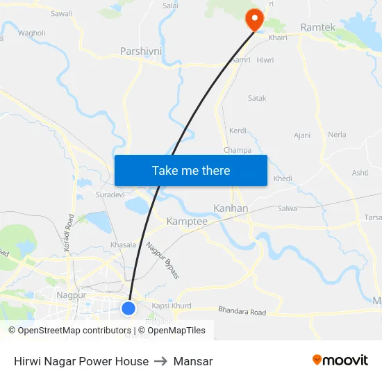 Hirwi Nagar Power House to Mansar map