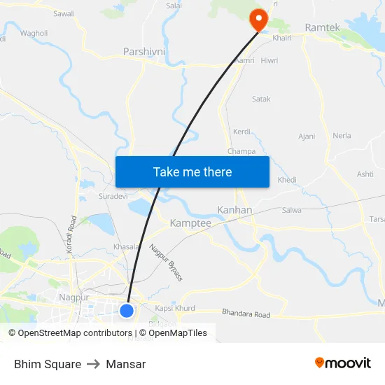 Bhim Square to Mansar map