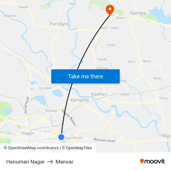 Hanuman Nagar to Mansar map