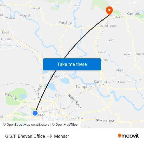 G.S.T. Bhavan Office to Mansar map