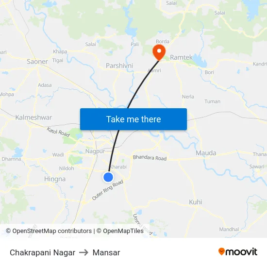 Chakrapani Nagar to Mansar map