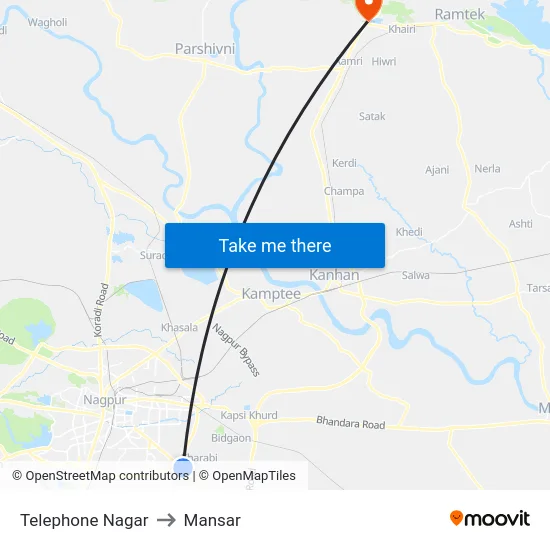 Telephone Nagar to Mansar map