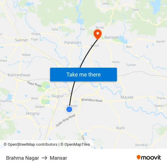 Brahma Nagar to Mansar map