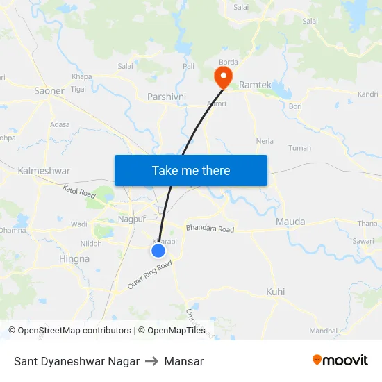 Sant Dyaneshwar Nagar to Mansar map
