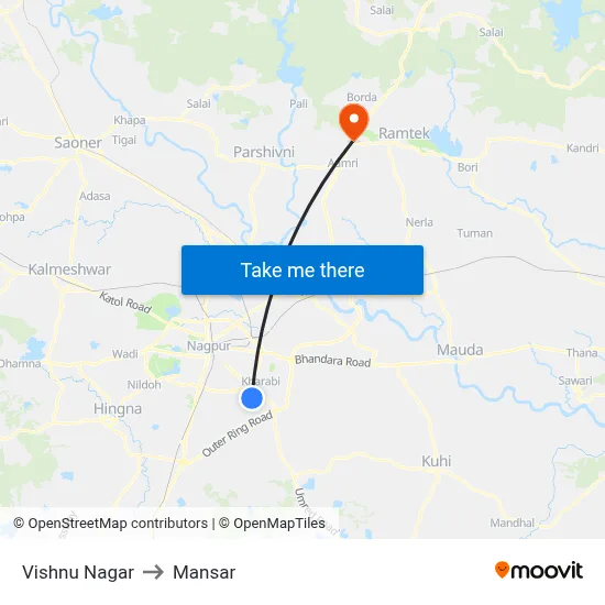 Vishnu Nagar to Mansar map