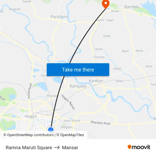 Ramna Maruti Square to Mansar map