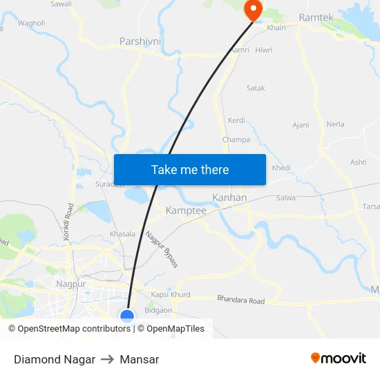 Diamond Nagar to Mansar map