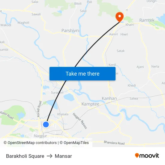 Barakholi Square to Mansar map