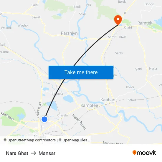 Nara Ghat to Mansar map