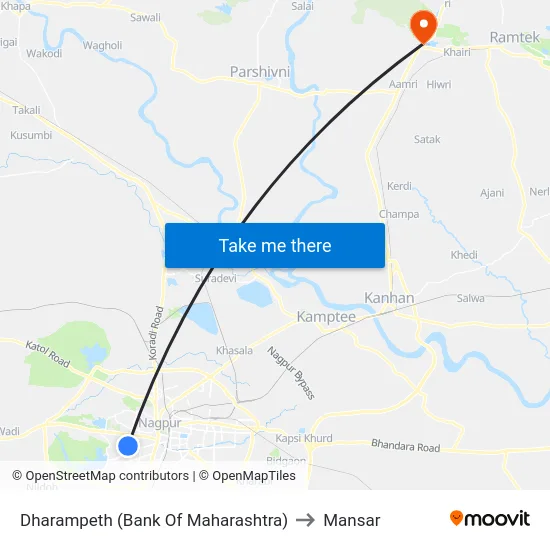 Dharampeth (Bank Of Maharashtra) to Mansar map
