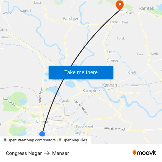 Congress Nagar to Mansar map