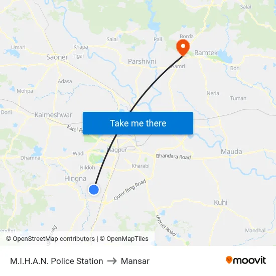 M.I.H.A.N. Police Station to Mansar map