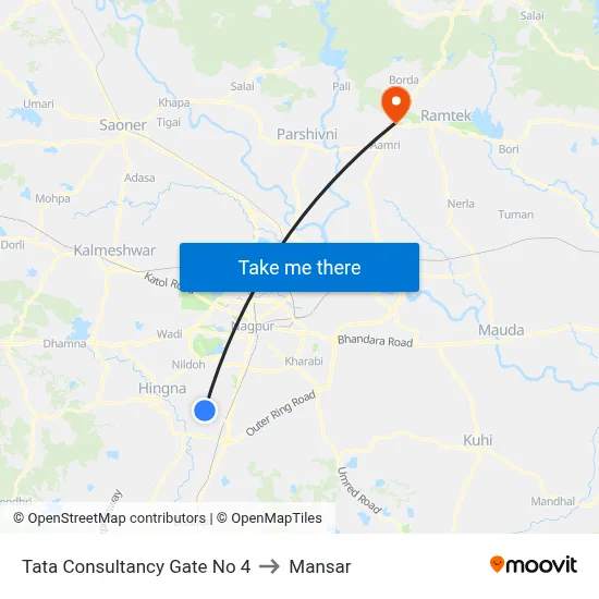 Tata Consultancy Gate No 4 to Mansar map