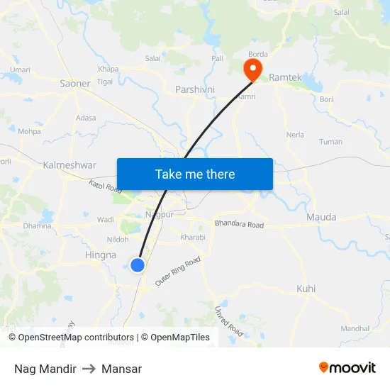 Nag Mandir to Mansar map