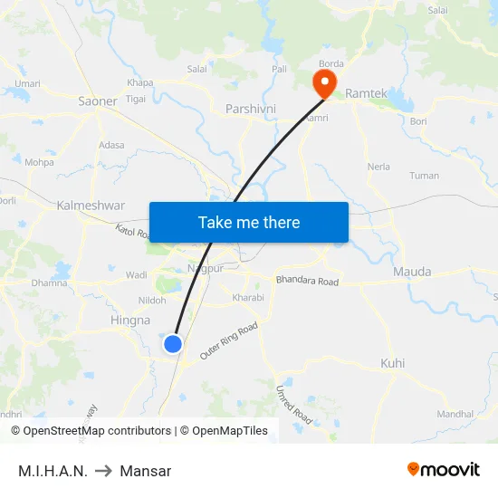 M.I.H.A.N. to Mansar map