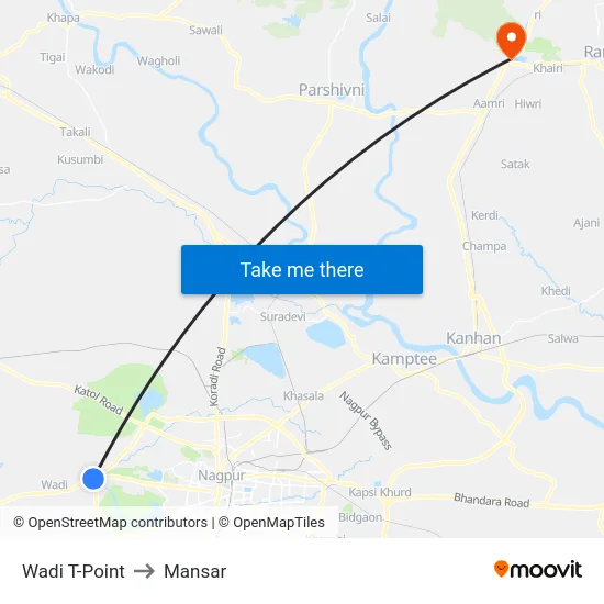 Wadi T-Point to Mansar map