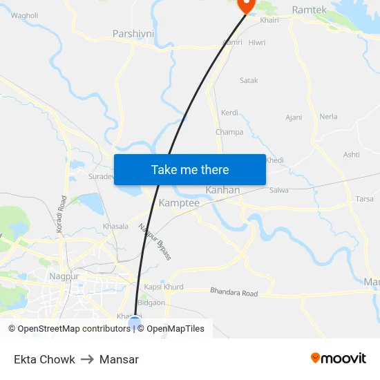 Ekta Chowk to Mansar map