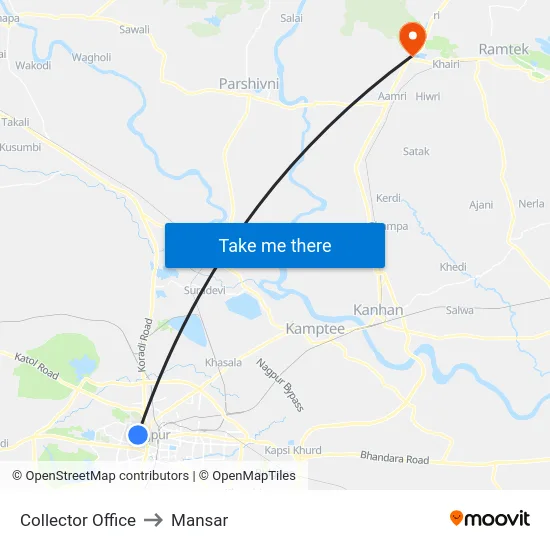 Collector Office to Mansar map