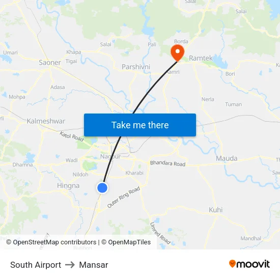 South Airport to Mansar map