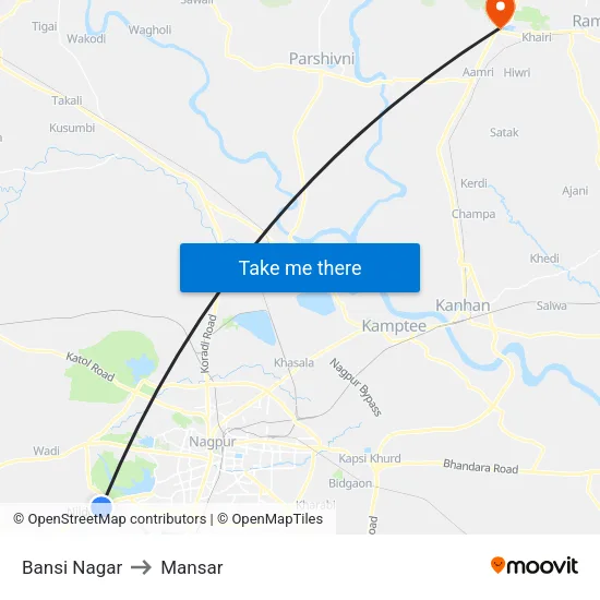 Bansi Nagar to Mansar map