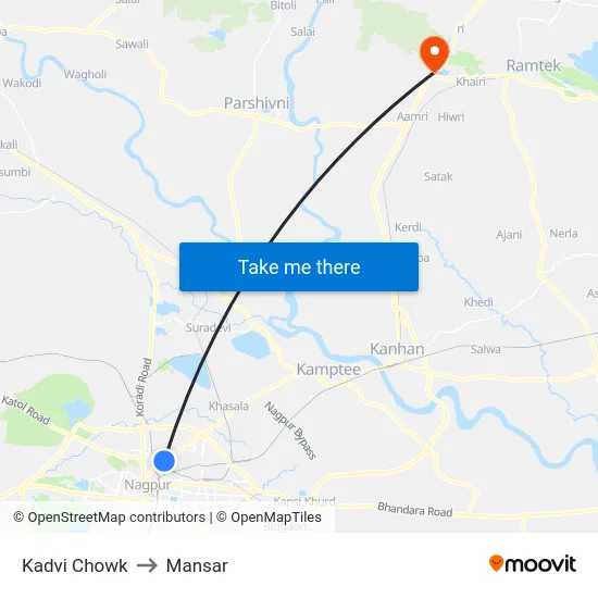 Kadvi Chowk to Mansar map