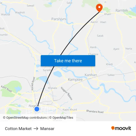Cotton Market to Mansar map