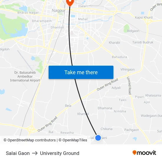 Salai Gaon to University Ground map
