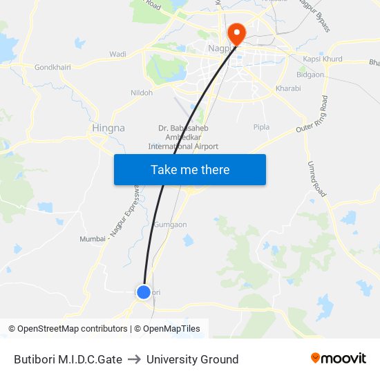 Butibori M.I.D.C.Gate to University Ground map