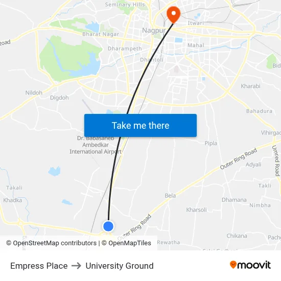 Empress Place to University Ground map