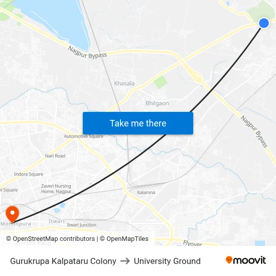 Gurukrupa Kalpataru Colony to University Ground map