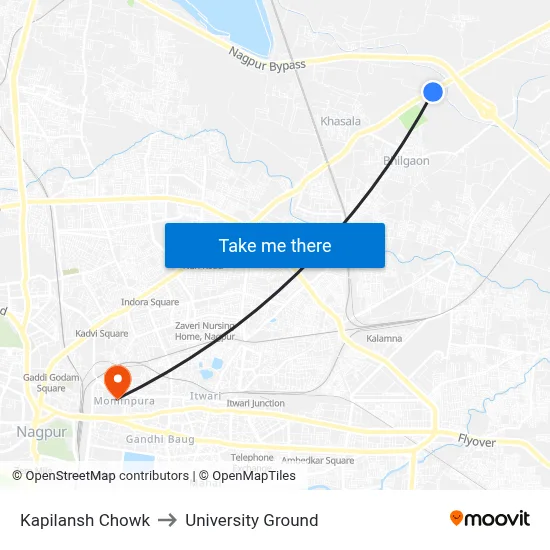 Kapilansh Chowk to University Ground map
