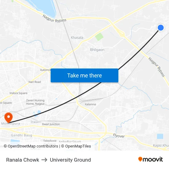 Ranala Chowk to University Ground map