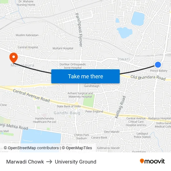 Marwadi Chowk to University Ground map