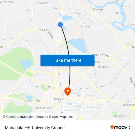 Mahadula to University Ground map