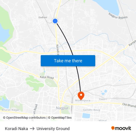 Koradi Naka to University Ground map