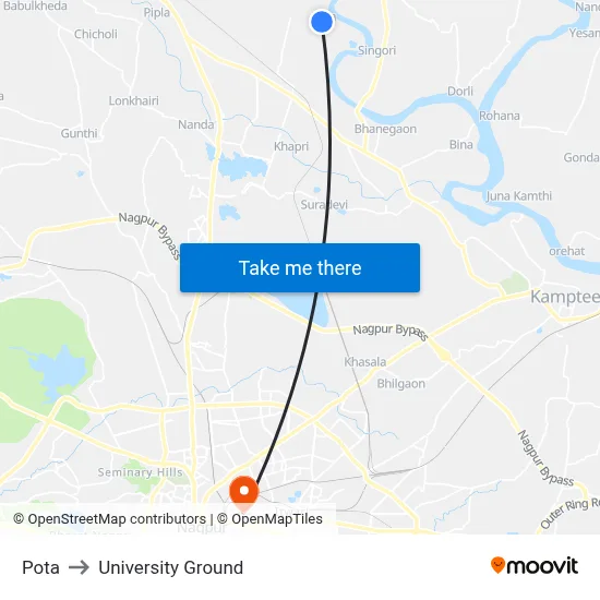 Pota to University Ground map