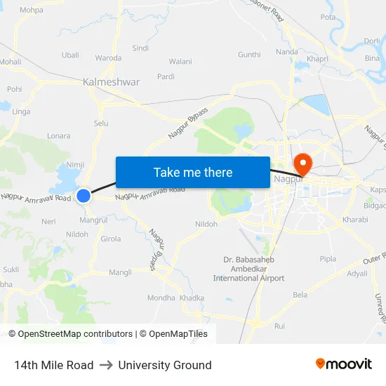 14th Mile Road to University Ground map