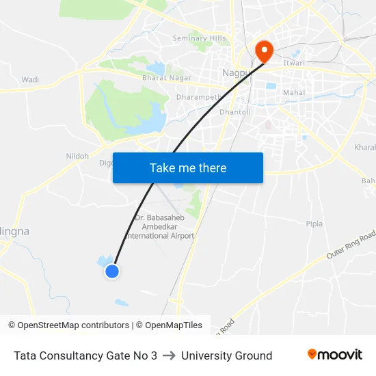 Tata Consultancy Gate No 3 to University Ground map