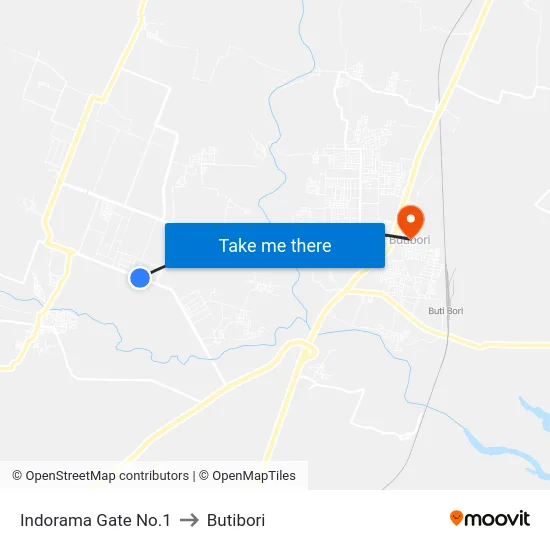 Indorama Gate No.1 to Butibori map