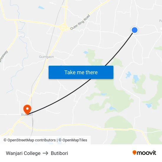 Wanjari College to Butibori map