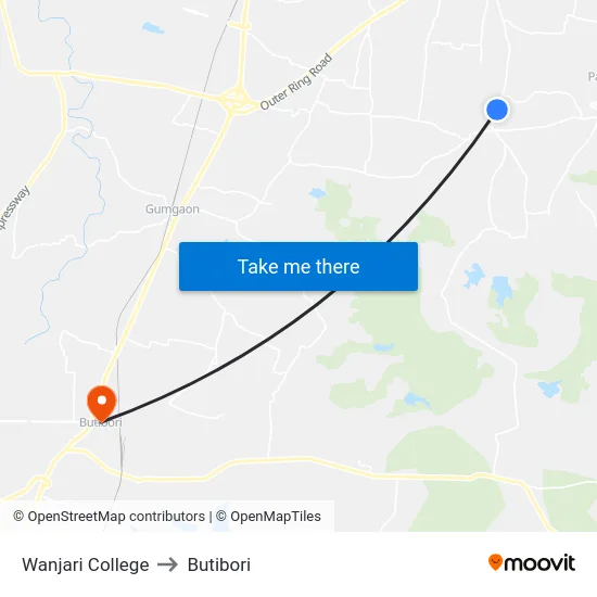 Wanjari College to Butibori map
