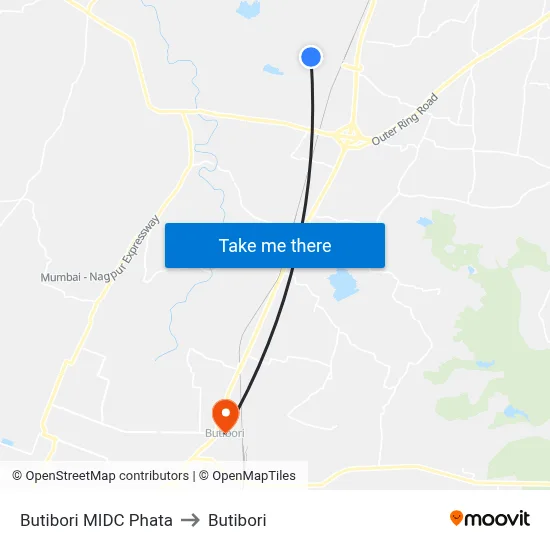 Butibori MIDC Phata to Butibori map
