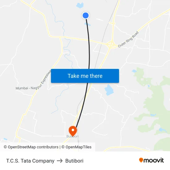 T.C.S. Tata Company to Butibori map
