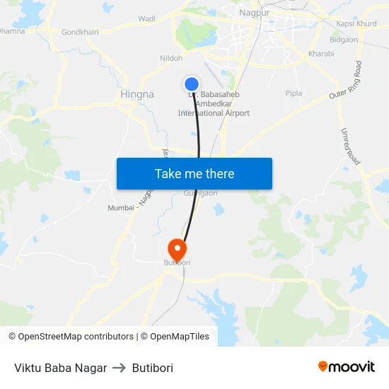 Viktu Baba Nagar to Butibori map