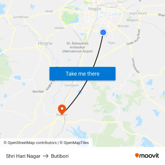 Shri Hari Nagar to Butibori map